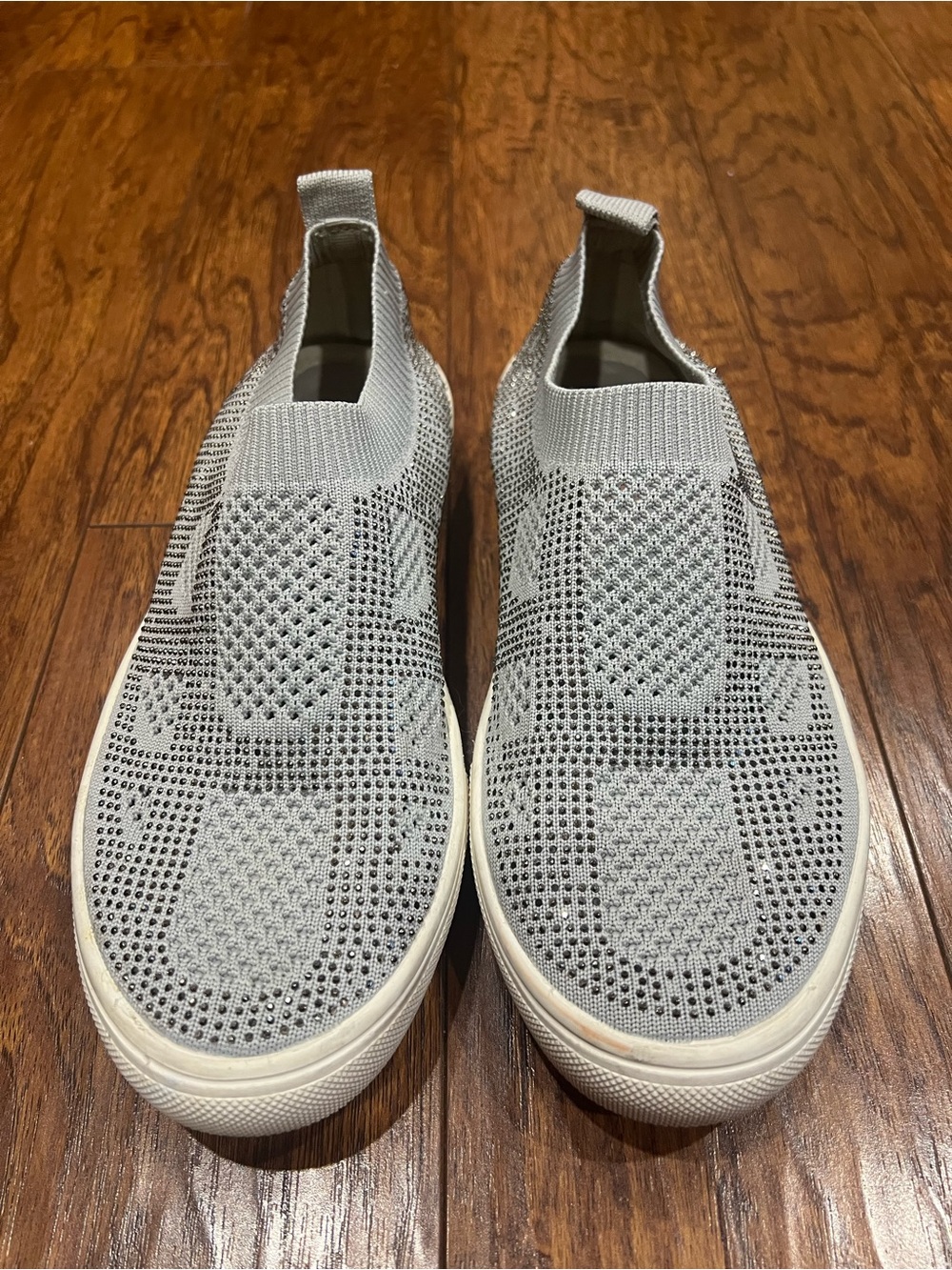 bernie mev. glamour Slip-On Fly Knit Sneakers Bling Sparkle Womens SZ 40